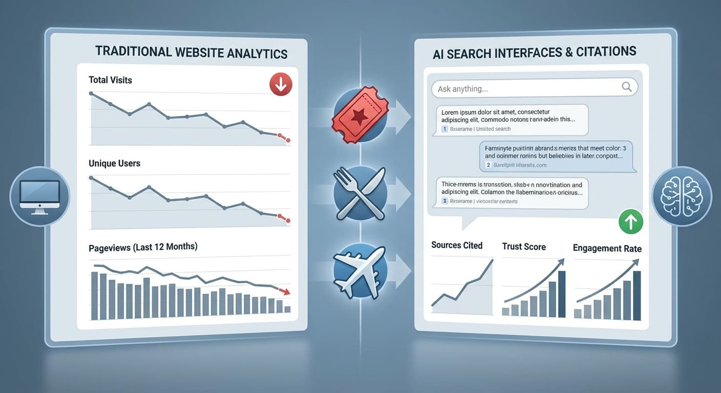 How AI Overviews Are Reshaping Entertainment, Restaurant, and Travel SEO: Why Your Visibility Grew 387% But Traffic Crashed