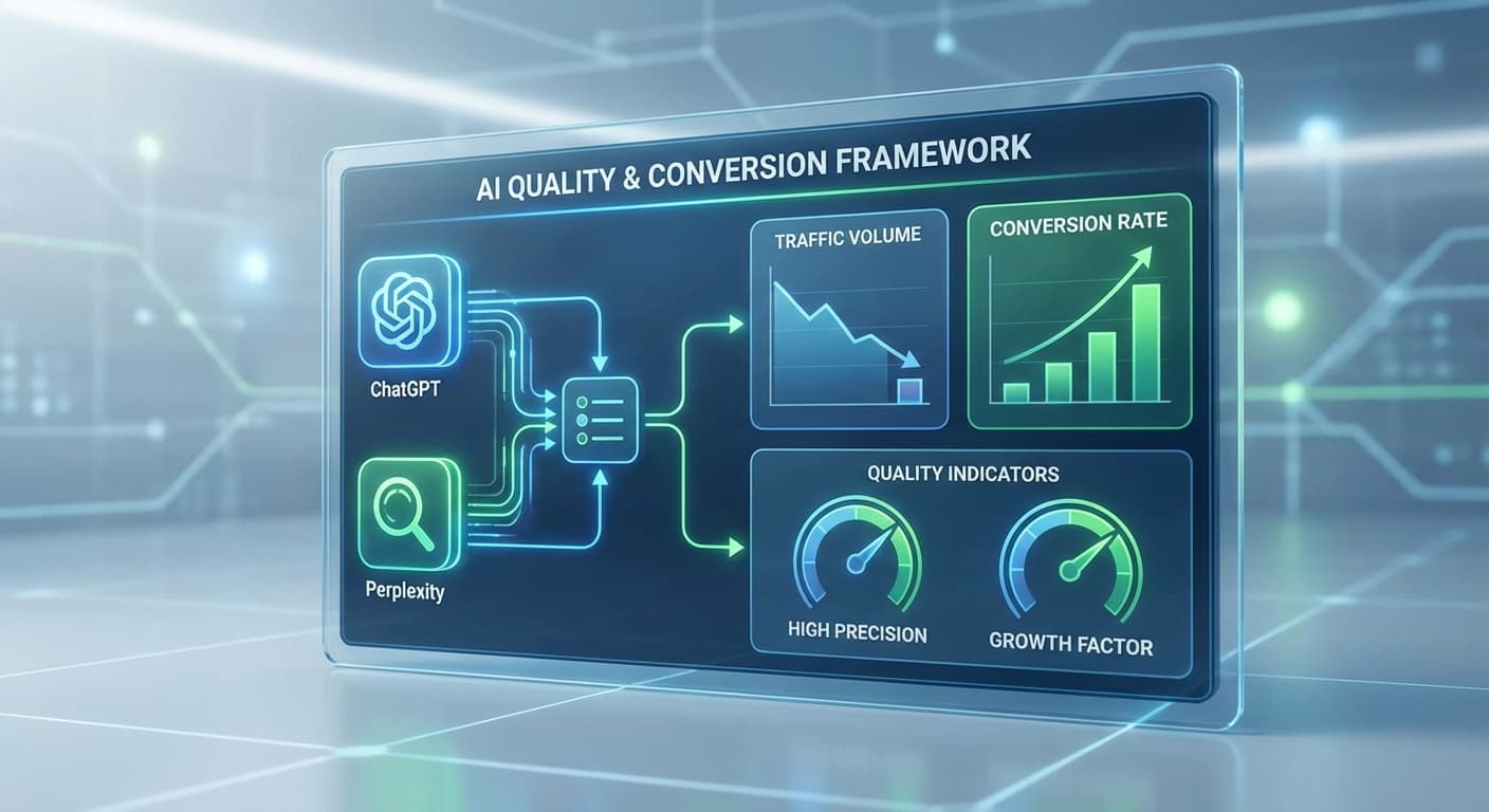 How to Build an AI Referral Traffic Quality Framework When ChatGPT and Perplexity Drive Only 6.5% of Total Organic Traffic But Convert 43% Better Than Traditional Google Clicks