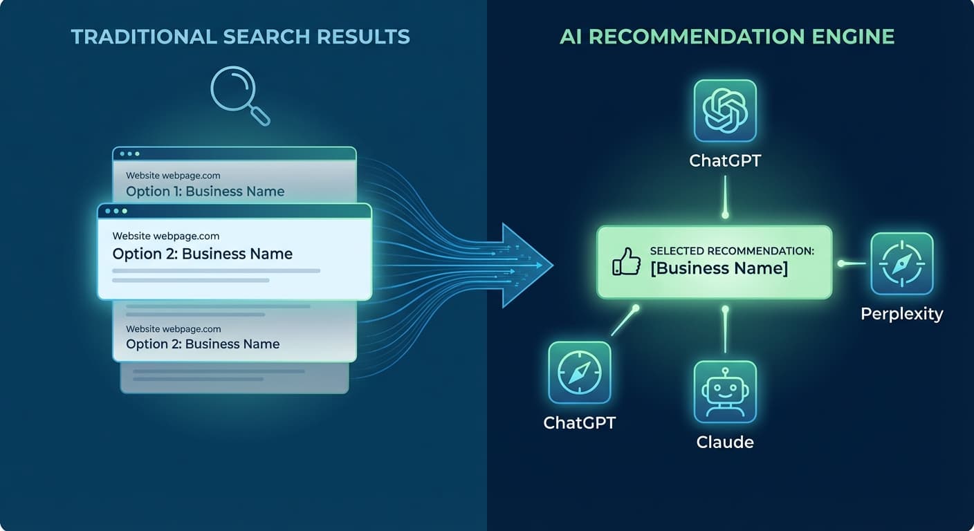 How to Optimize Your Business for AI Recommendation Systems When Search Engines Now Select Providers Instead of Presenting Options